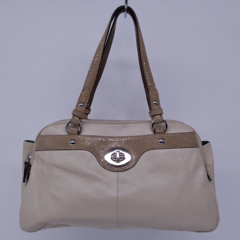 Coach Penelope Cream-Tan Satchel Leather Bag (L-1173-F16529)